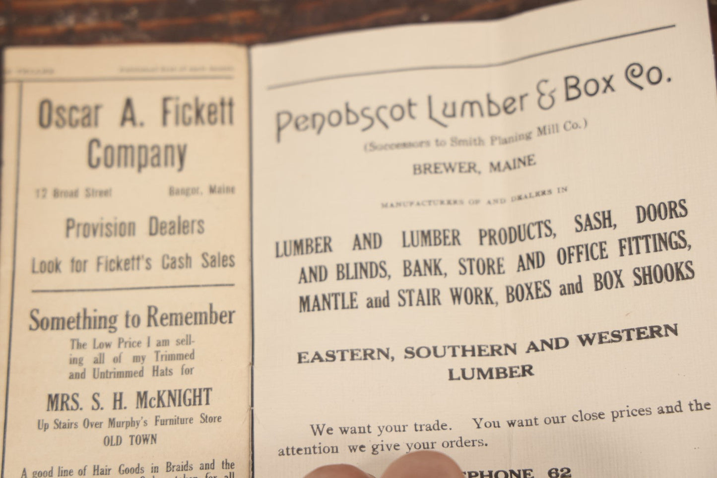 Lot 104 - Antique Program For The Bangor, Maine Food Fair, February 4 To 8, 1913, With Many Advertisements