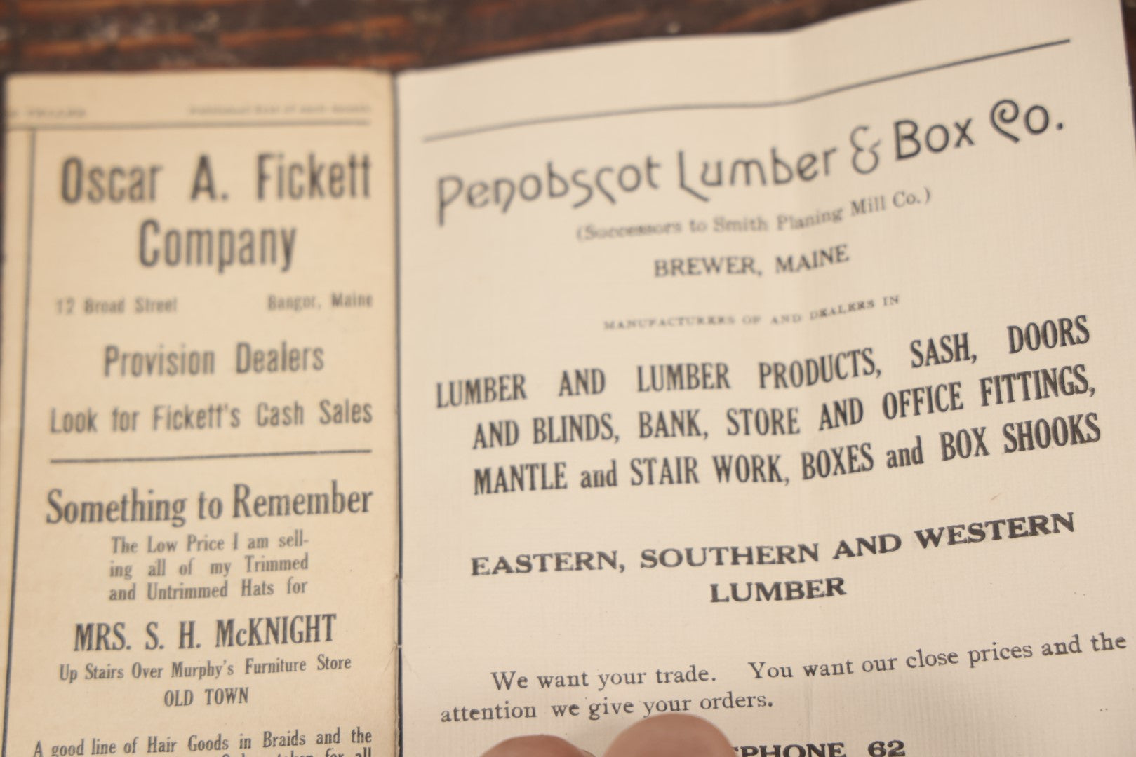 Lot 104 - Antique Program For The Bangor, Maine Food Fair, February 4 To 8, 1913, With Many Advertisements