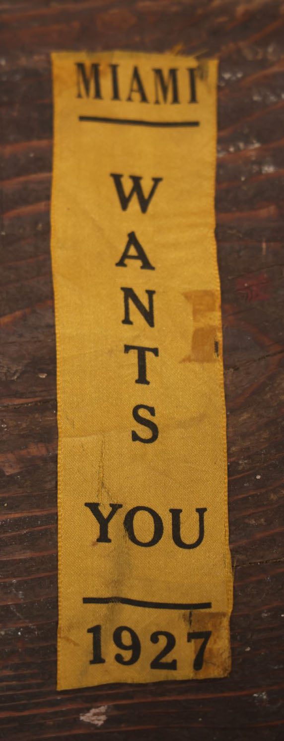 Lot 105 - "Miami Wants You" Vintage 1927 Yellow Ribbon