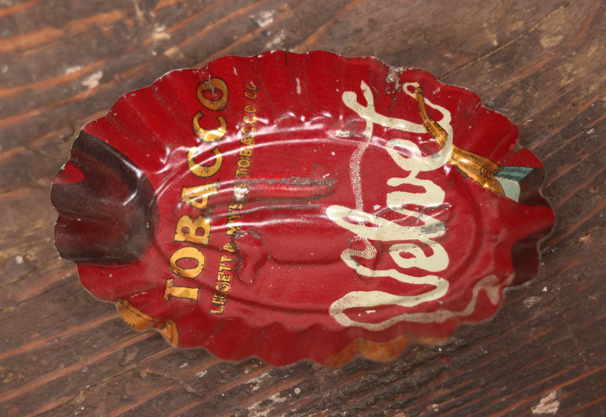 Lot 106 - Vintage Pressed Velvet Tobacco Tin Alligator Desert Mold Novelty