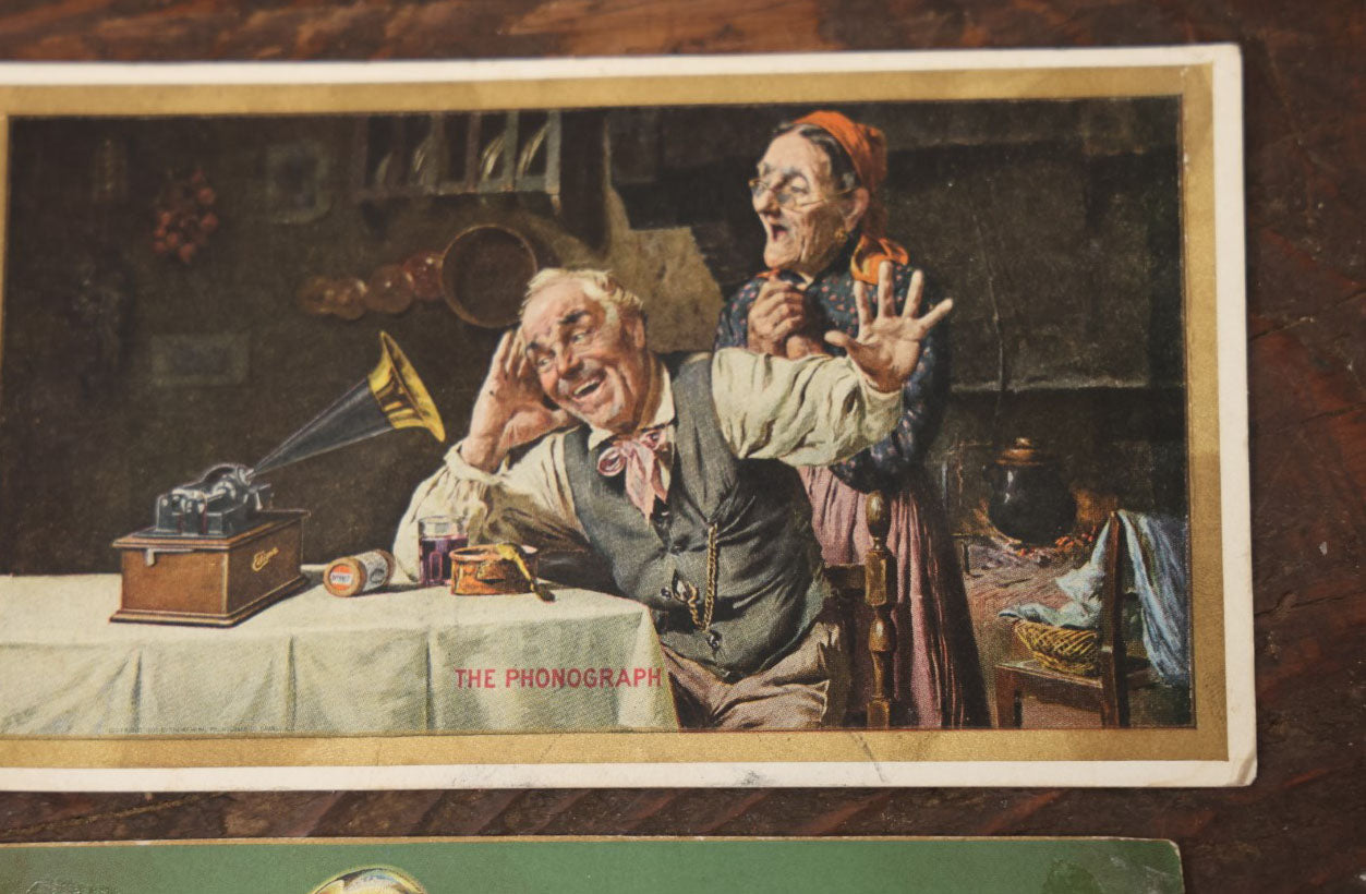 Lot 109 - Pair Of Antique Phonograph Trade Cards, Including The Victor V Victrola Advertisement