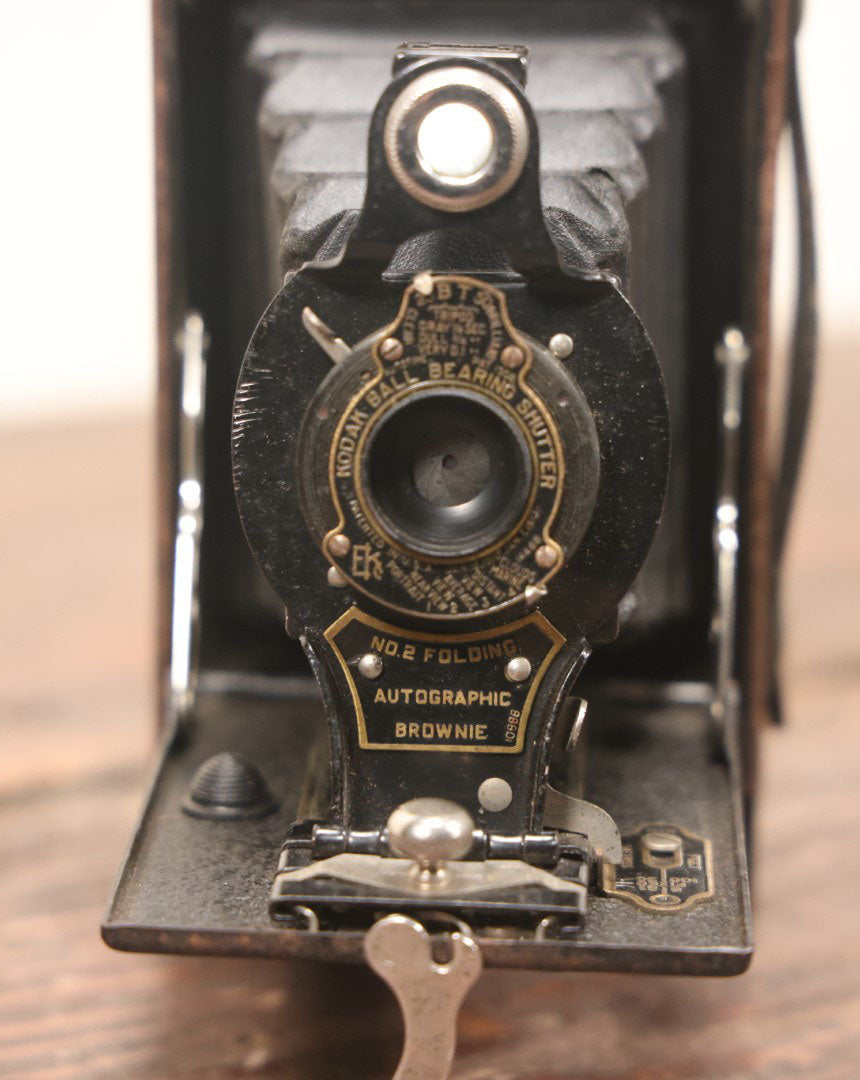 Lot 110 - Eastman Kodak No. 2 Folding Autographic Brownie Antique Camera, Uses Film No. A-120, With Custom D.L. Monogram On Front
