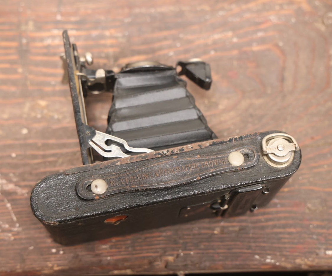Lot 110 - Eastman Kodak No. 2 Folding Autographic Brownie Antique Camera, Uses Film No. A-120, With Custom D.L. Monogram On Front