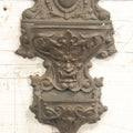 Lot 004 - Rare Antique Cast Metal Devil Demon Grinning Face Match Safe And Strike, Wall Hanging, Note Rough Solder
