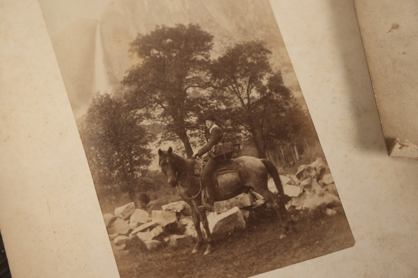 Lot 047 - Grouping Of 9+ Antique Boarded Photographs (Two Photos Per Each, Double Sided) Featuring People On Horseback, Couple Sleeping On Porch, Various Group Nature Photos, Circa 1880s