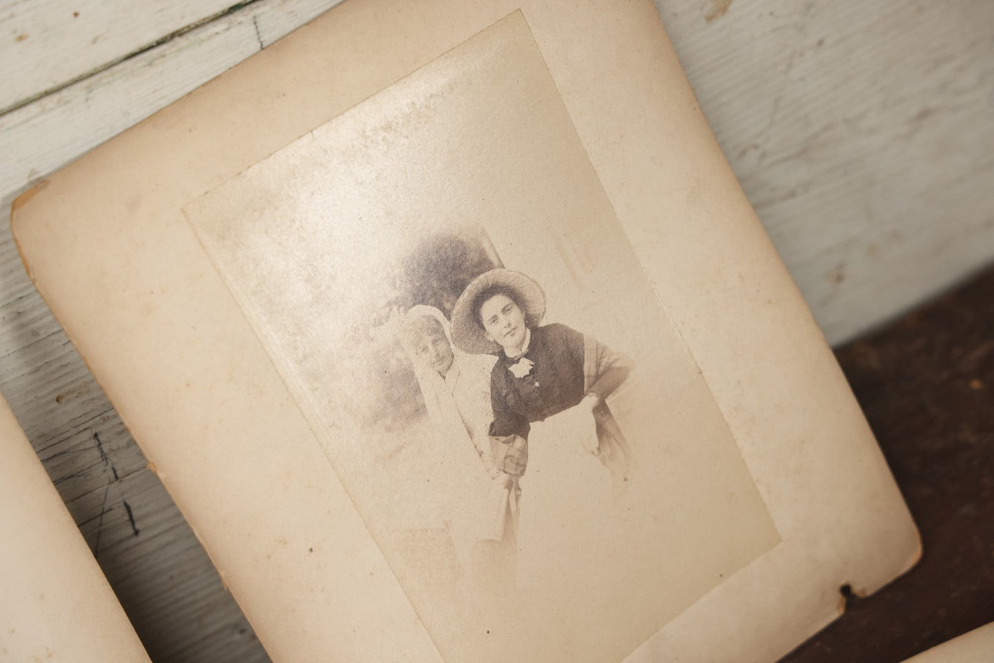 Lot 047 - Grouping Of 9+ Antique Boarded Photographs (Two Photos Per Each, Double Sided) Featuring People On Horseback, Couple Sleeping On Porch, Various Group Nature Photos, Circa 1880s