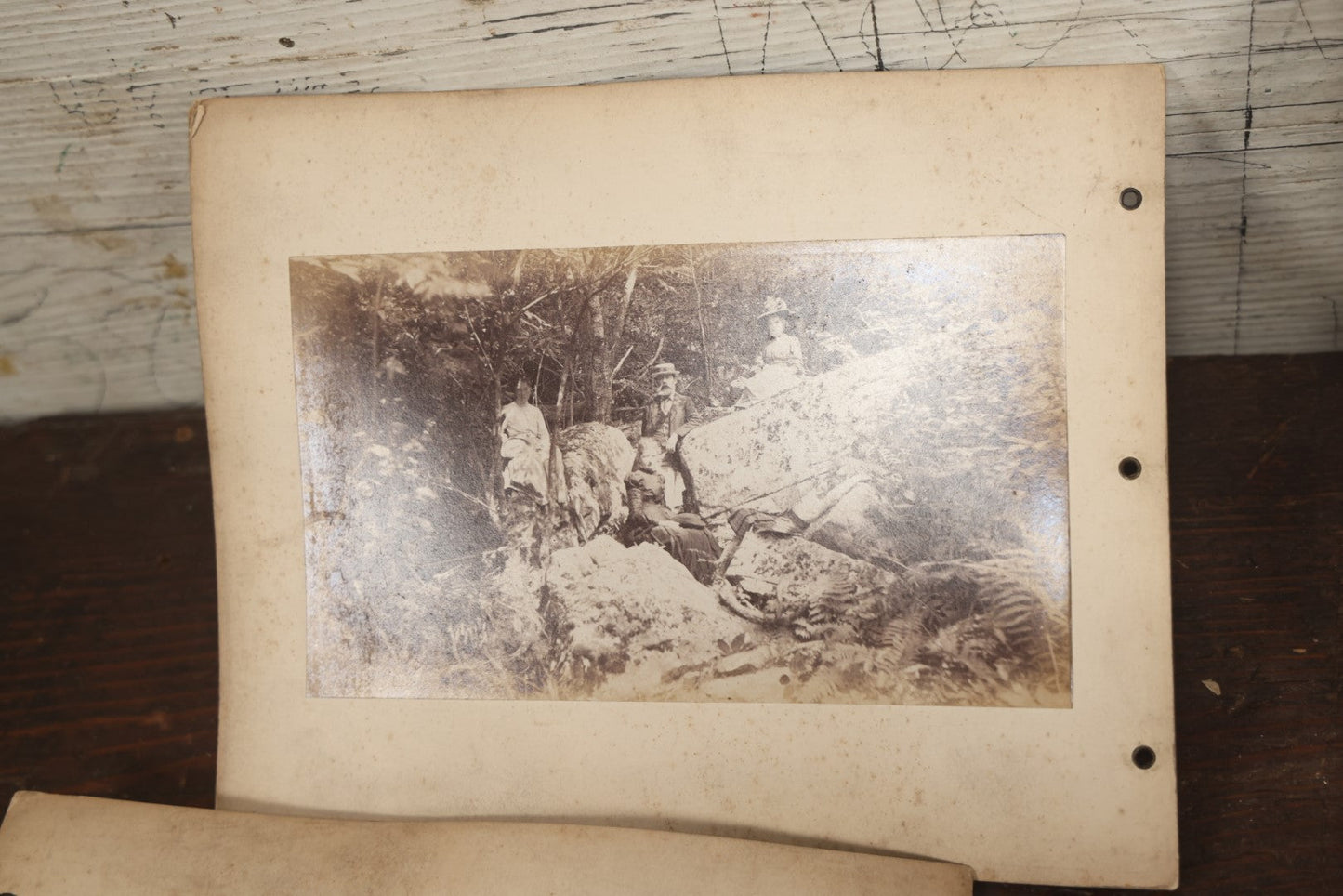 Lot 047 - Grouping Of 9+ Antique Boarded Photographs (Two Photos Per Each, Double Sided) Featuring People On Horseback, Couple Sleeping On Porch, Various Group Nature Photos, Circa 1880s