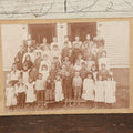 Lot 054 - Antique Cabinet Card Photograph Of A School Class Of Young Children, Boys And Girls, With Two Women Teachers, Standing On Steps, Note Many Barefoot Children, By A.W. & G.E. Howes, Photographers, Ashfield, Massachusetts]