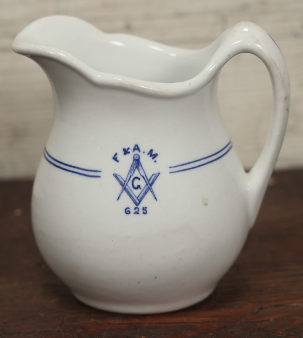 Lot 065 - Vintage Porcelain Free Masons Masonic F & A.M. Creamer Pitch ...