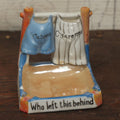 Lot 071 - Vintage "Who Left This Behind" Clothesline Porcelain Novelty Ashtray, Match Holder, And Match Strike, Made In Japan
