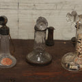 Lot 075 - Grouping Of Three Antique Stick Telephone Glass Candy Containers, Two With Wooden Phones, One With Original Candy Contents, By Victory Glass Company, Jeannette, Pennsylvania