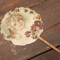 Lot 096 - Antique Paper Advertising Fan Compliments Of Mrs. Winslow's Soothing Syrup, With Baby And Butterfly On Front, For Children Teething