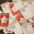 Lot 105 - Grouping Of 45 Medium Vintage Five And Dime Store Pricing Labels, "Another Glad Tidings Bargain," "Star Bargains," Christmas Tags, And More, Approximately 3-1/2" x 5-1/2"