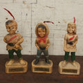 Lot 112 - Grouping Of Three Vintage Syroco-Like Composite Wood Community Chest Campaign Award Statues, "Cowboys And Indians" Themed, Copyright 1950 By Multi-Products Inc.
