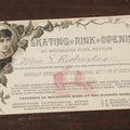 Lot 120 - Single, Single-Sided Antique Trade Card Advertising A Skating Rink Opening At Mechanics Park, Putnam, Connecticut, June 1884