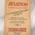 Lot 093 - Vintage Booklet, "Aviation Is Ready For You" From The Michigan State Aviation School, Detroit, Michigan, Quality Training In Aerodynamics And Aeronautics