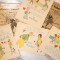 Lot 102 - Pair Of Vintage Folders Of 24 Comic Cartoon Valentines, Very Good Condition, One Folder Sealed, Wax Paper Folders, "Twenty Four Snappy Designs, 'Full Of Fun' Assortment"