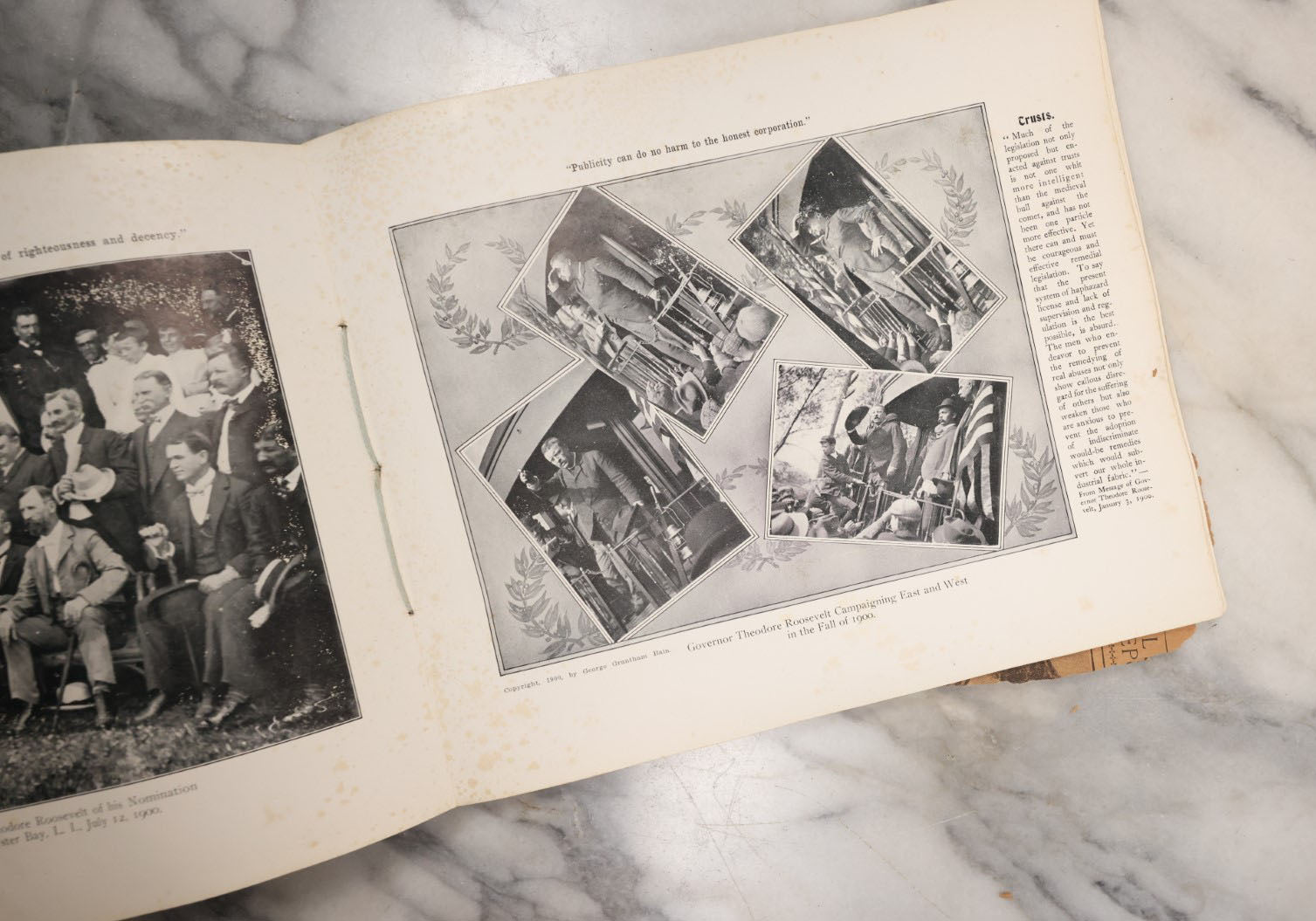 Lot 106 - Our Patriotic President, Antique Teddy Roosevelt History Booklet, "His Life In Pictures, Anecdotes, Saying, Principles, And Biography, Copyright 1904, By The Elite Art Press