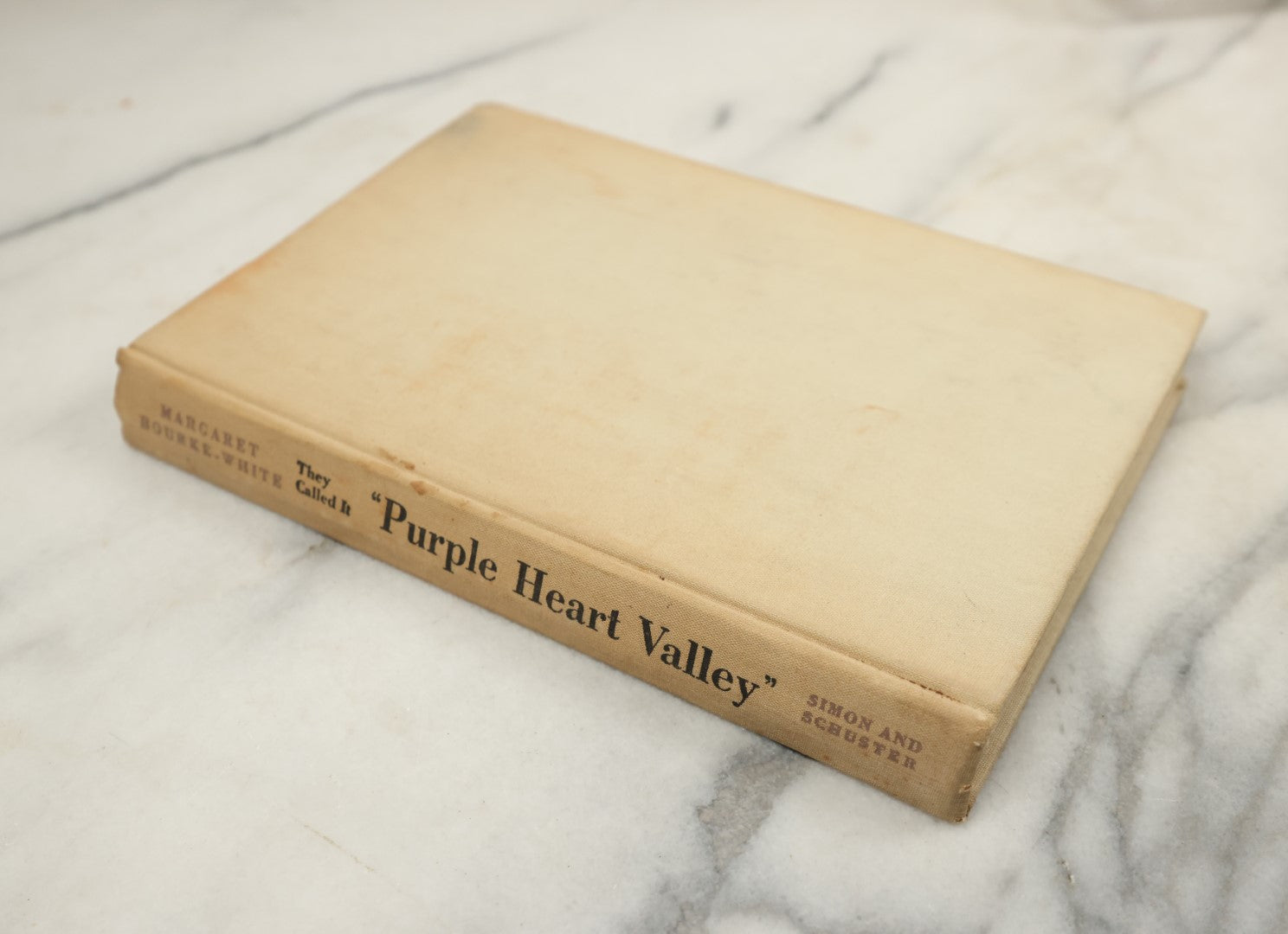 Lot 125 - "They Called It 'Purple Heart Valley': A Combat Chronicle Of The War In Italy" Vintage Book With Text And Photographs By Margaret Bourke-White, World War Two Documentarian And Photographer, Simon And Schuster, New York, 1944, Second Printing