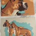 Lot 175 - Pair Of Vintage Paint By Number Color Paintings Of Boxer Dogs