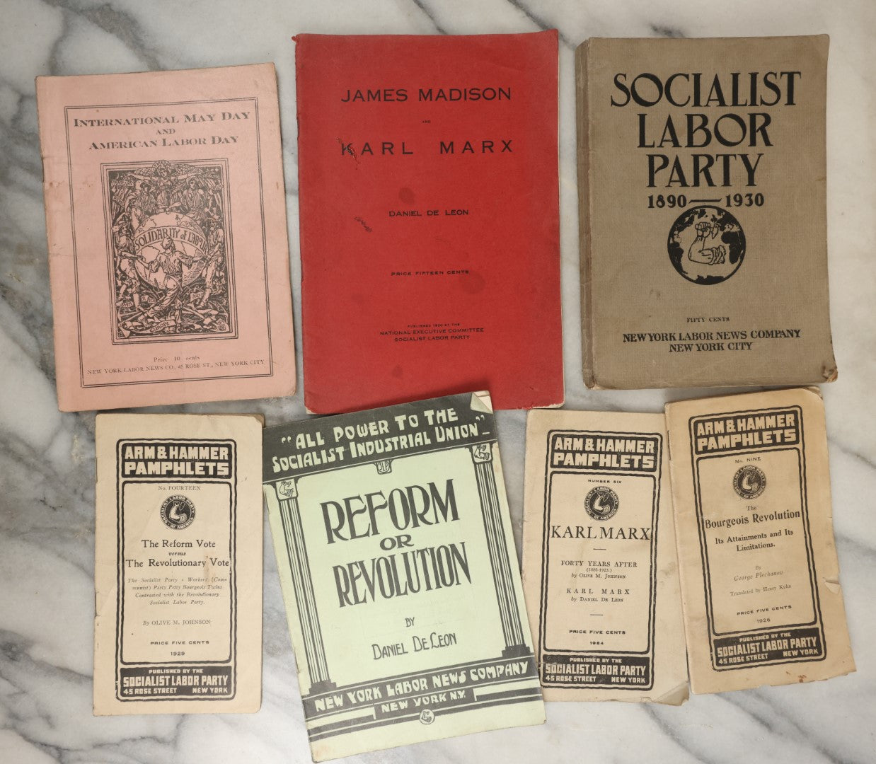 Lot 176 - Grouping Of Seven Leftist, Socialist, Marxist Pamphlets, Circa 1930s, Including Works On Karl Marx, The Socialist Labor Party, Reform Or Revolution, And More