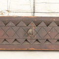 Lot 198 - Antique Folk Art Tramp Art Carved Key Holder With Five Hooks, Two Eye Hooks For Wall Mounting