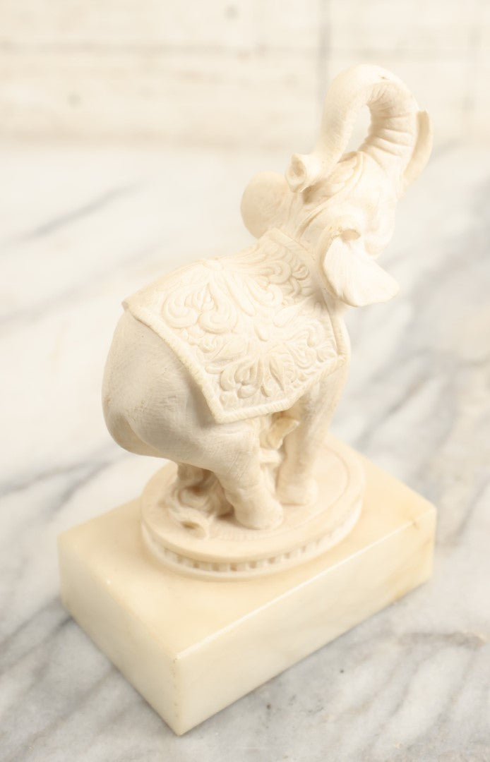 Lot 200 - Vintage Italian Faux Marble Elephant Statue, With Original Sticker, Made In Italy