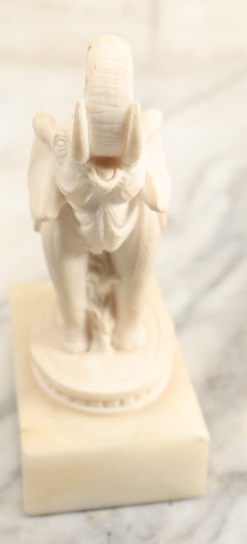 Lot 200 - Vintage Italian Faux Marble Elephant Statue, With Original Sticker, Made In Italy