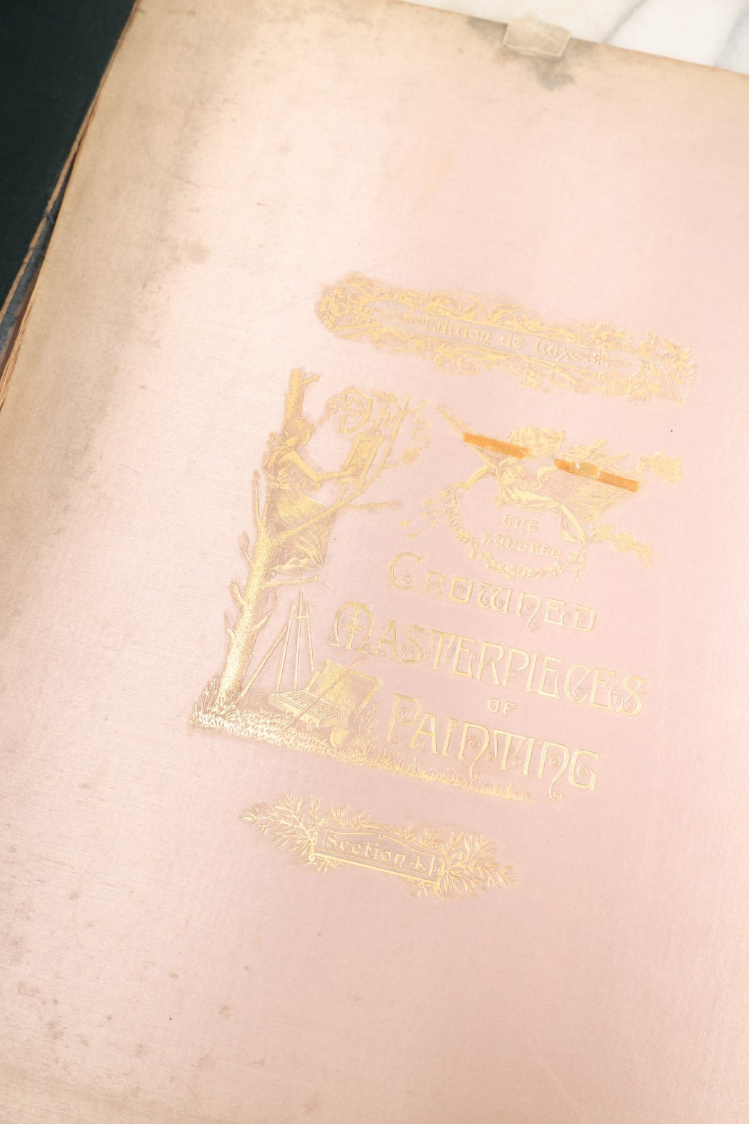 Lot 044 - Pair Of Antique Folio Art Book Collections, "Crowned Masterpieces Of Painting From The Paris Exhibition, Salon, Etc." Deluxe Edition, Sections 4 And 9, Incomplete