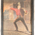 Lot 057 - Vintage Print, " The American Fireman Rushing To The Conflict," Currier And Ives After Louis Mauerer, Later Print, Trimmed, Framed