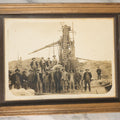 Lot 061 - Antique Framed Occupational Photo Of A Mining Or Oil Drilling Rig And Workers, Note Immigrant Workers, With Apparatus In Background