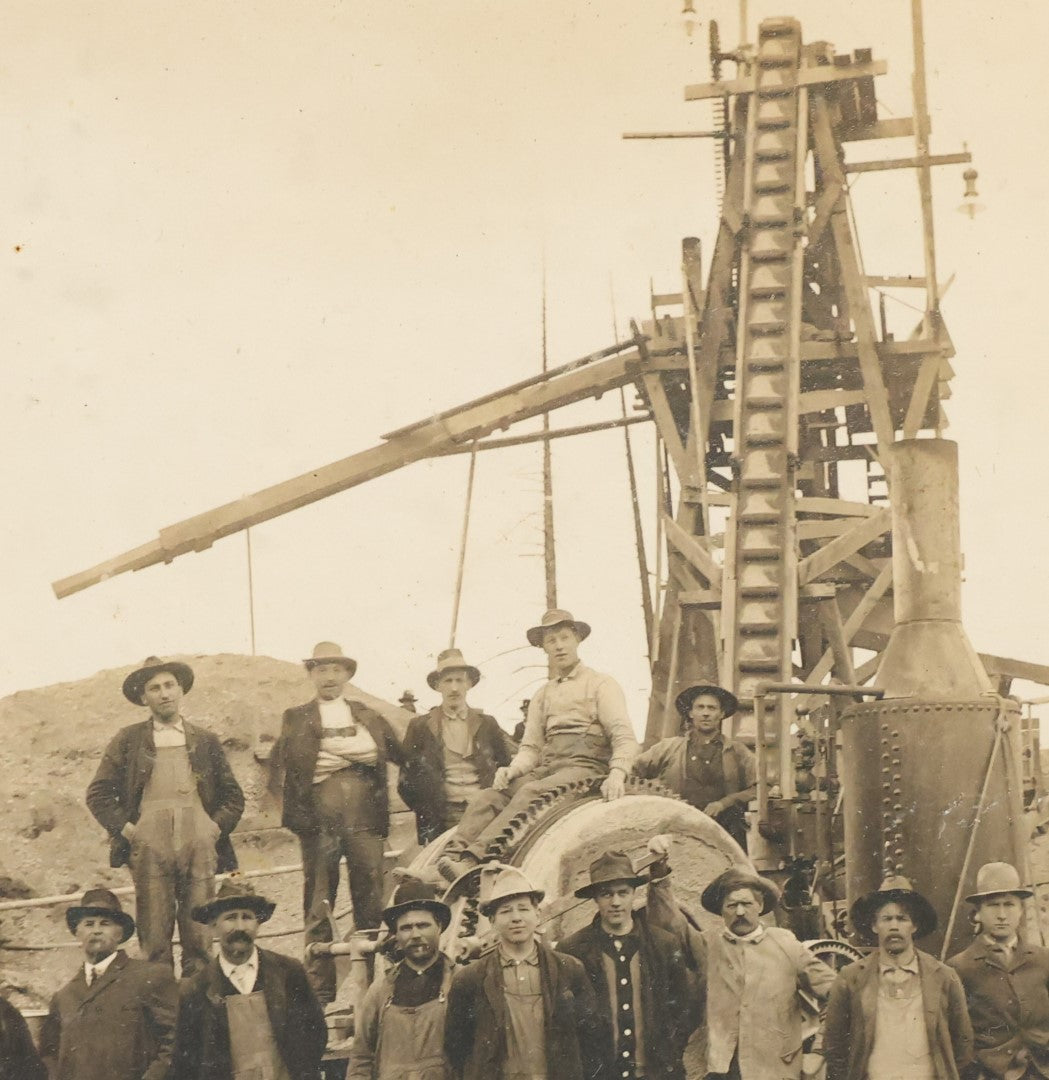 Antique Service Rig Lot 061 - Antique Framed Occupational Photo Of A Mining Or Oil Drillin ...