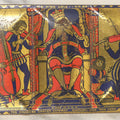 Lot 074 - Vintage Tin Lithograph Metal Crayon Box, The American Crayon Company, Sandusky Ohio, New York, Made In U.S.A., Old King Cole, Design No. 93, Note Wear, Losses