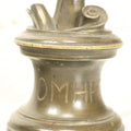 Lot 085 - Antique Bronze Sculpture With Greek Word, "Ομηρος" Omiros, "Hostage" Or Pledge, Likely A College Fraternity Trophy Or Statue Or Award Base