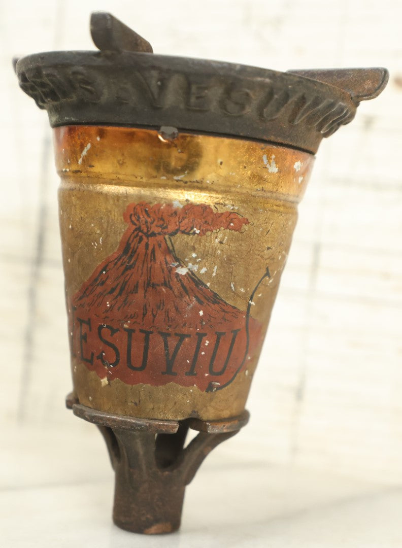 Lot 086 - Antique No. 600 Vesuvius Seeds Alcohol Or Gas Stove Burner, Possibly Houghin's Mayflower, As Seen In Hibbard, Spencer, Bartlett And Co. Catalogue, With Mount Vesuvius Volcano Eruption Graphic, Circa 1900