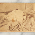 Lot 118 - Unusual Carte De Visite C.D.V. Photograph Of A Baby Laying On Fabric, Identified As Chas. Charles Prael, Father Of Evelyn Olbricht And Grandfather Of Hank And Chuck Olbricht