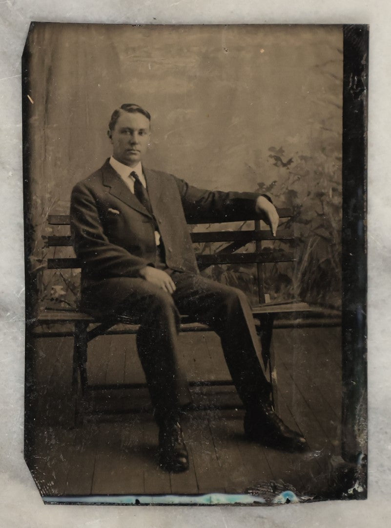 Lot 132 - Grouping Of Fifteen Antique Tintype Photographs Of Men, Including Old Man With White Hair And Grin, Bearded Man In Hat, Man With Large Mustache, Man With Nautical Backdrop, And Others