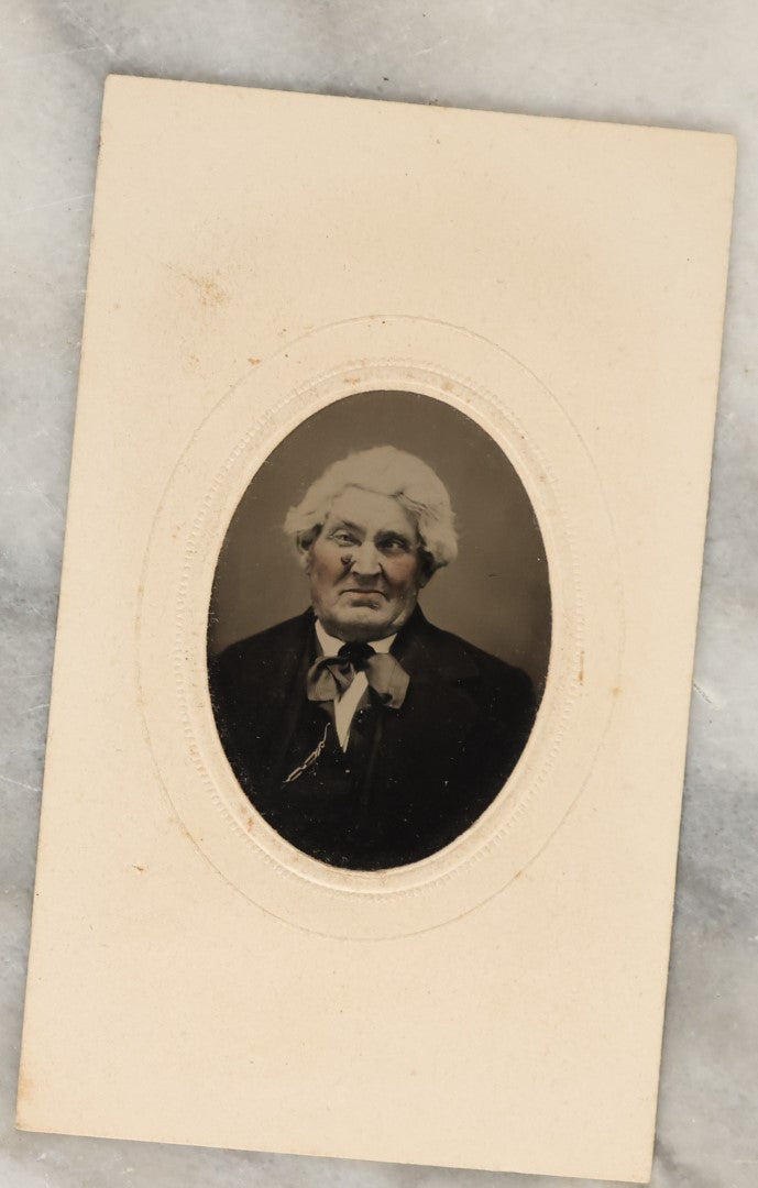 Lot 132 - Grouping Of Fifteen Antique Tintype Photographs Of Men, Including Old Man With White Hair And Grin, Bearded Man In Hat, Man With Large Mustache, Man With Nautical Backdrop, And Others