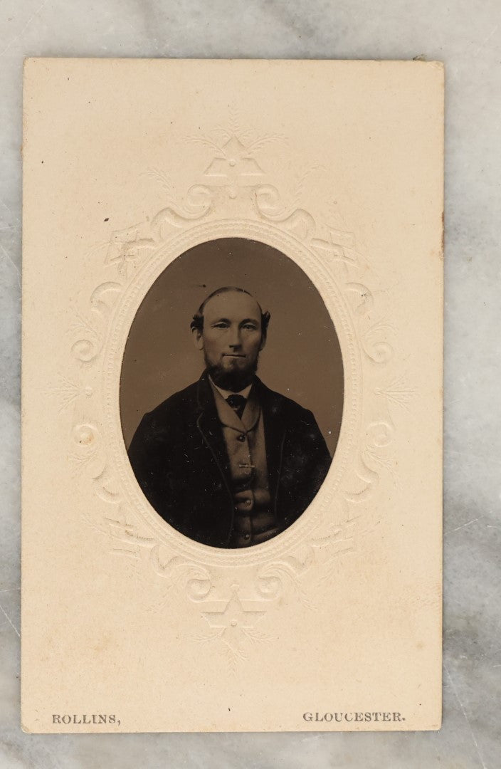 Lot 132 - Grouping Of Fifteen Antique Tintype Photographs Of Men, Including Old Man With White Hair And Grin, Bearded Man In Hat, Man With Large Mustache, Man With Nautical Backdrop, And Others