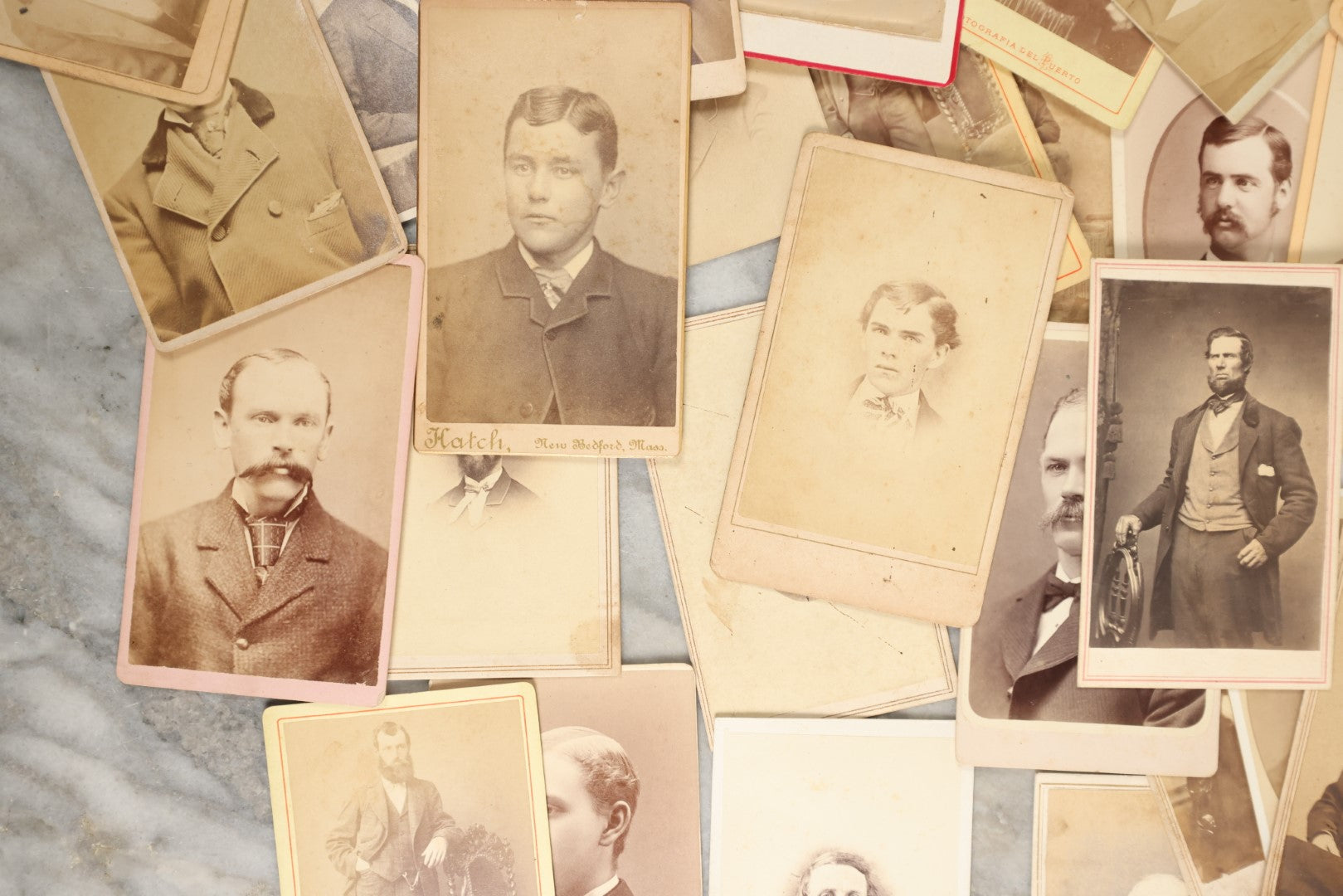 Lot 137 - Grouping Of 40+ Antique Carte De Visite C.D.V. Photographs Of Men, Including Many With Beards, Jewelry, Hats, And Others, Mostly American