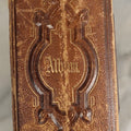 Lot 144 - Antique Photo Album With Gold Lettering On Spine, Cover, With Four Tintypes, 10 C.DV.s, and 25 Snapshot Photos Of The Patterson Family, 19th / Early 20th Century, Including C.D.V. Of Little Girl Playing Piano (All Pages Included In Pictures)