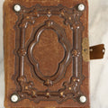 Lot 147 - Antique Photo Album With White Dots, Geometric Design, Containing 18 Tintypes And 15 C.D.V. Photos, Including Two Young Girls In Costume, Extremely Poor Binding Condition, Loose Pages (All Pages Included In Pictures)