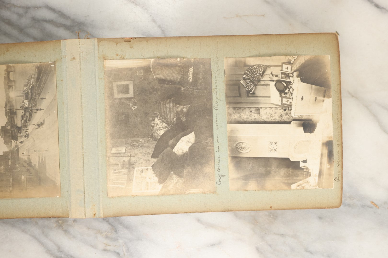 Lot 150 - Antique Late 19th Century Snapshot Travel Photo Album Of A Trip To Germany And Europe, Including Photos Aboard The Ss Kaiser Wilhelm Der Grosse, The Largest Ship In The World At The Time, 1898, 40+ Photos, Many Blank Pages (All Pages Included In Pictures)