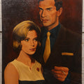 Lot 026 - Actors Martin Landau And Barbara Bain As Rollin Hand And Cinnamon Carter In "Mission: Impossible" (1966) Original Painting On Board, Artist Signed By Brian K. Hamilton, Dated 1968, 12" x 16"