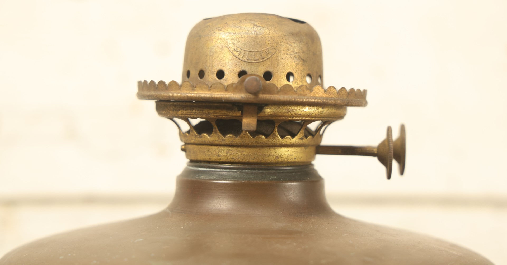 Lot 001 - Antique Chinese Kerosene Lamp Base With Detailed Dragon Motif, Note Large Crack, Various Damage