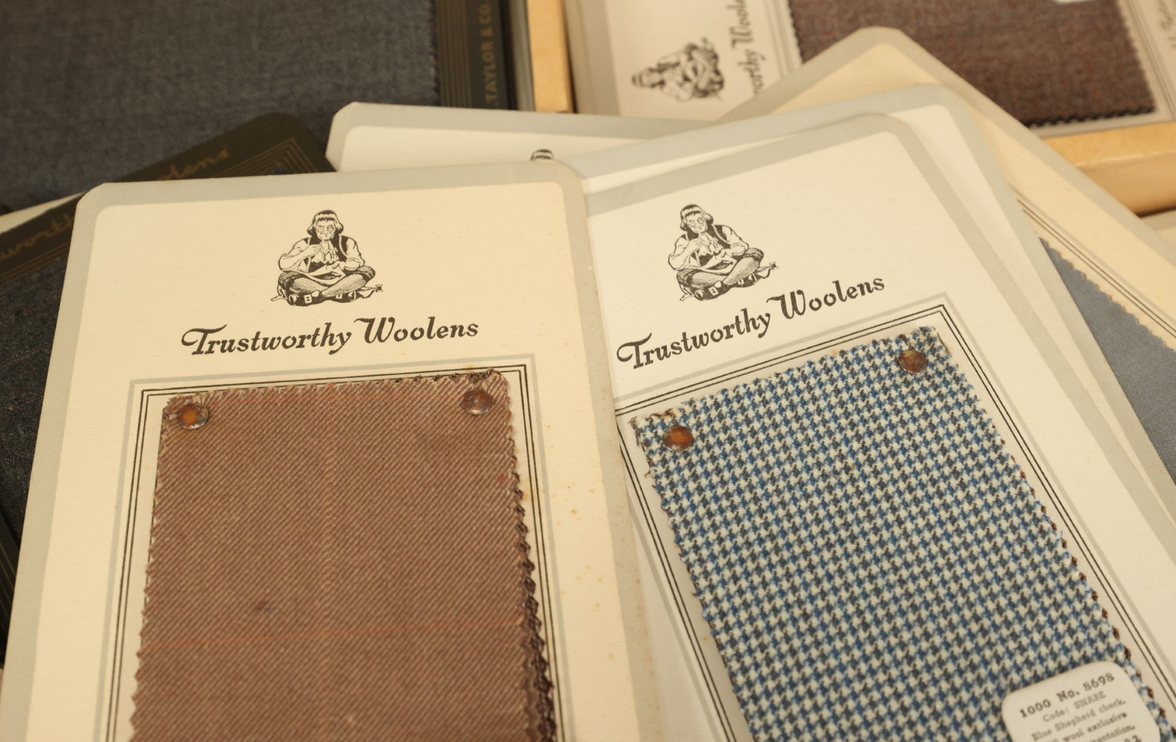 Lot 007 - Vintage Salesman's Sample Fabric Case From J.L. Taylor & Co., New York And Chicago, With Samples Of Clothing Fabrics