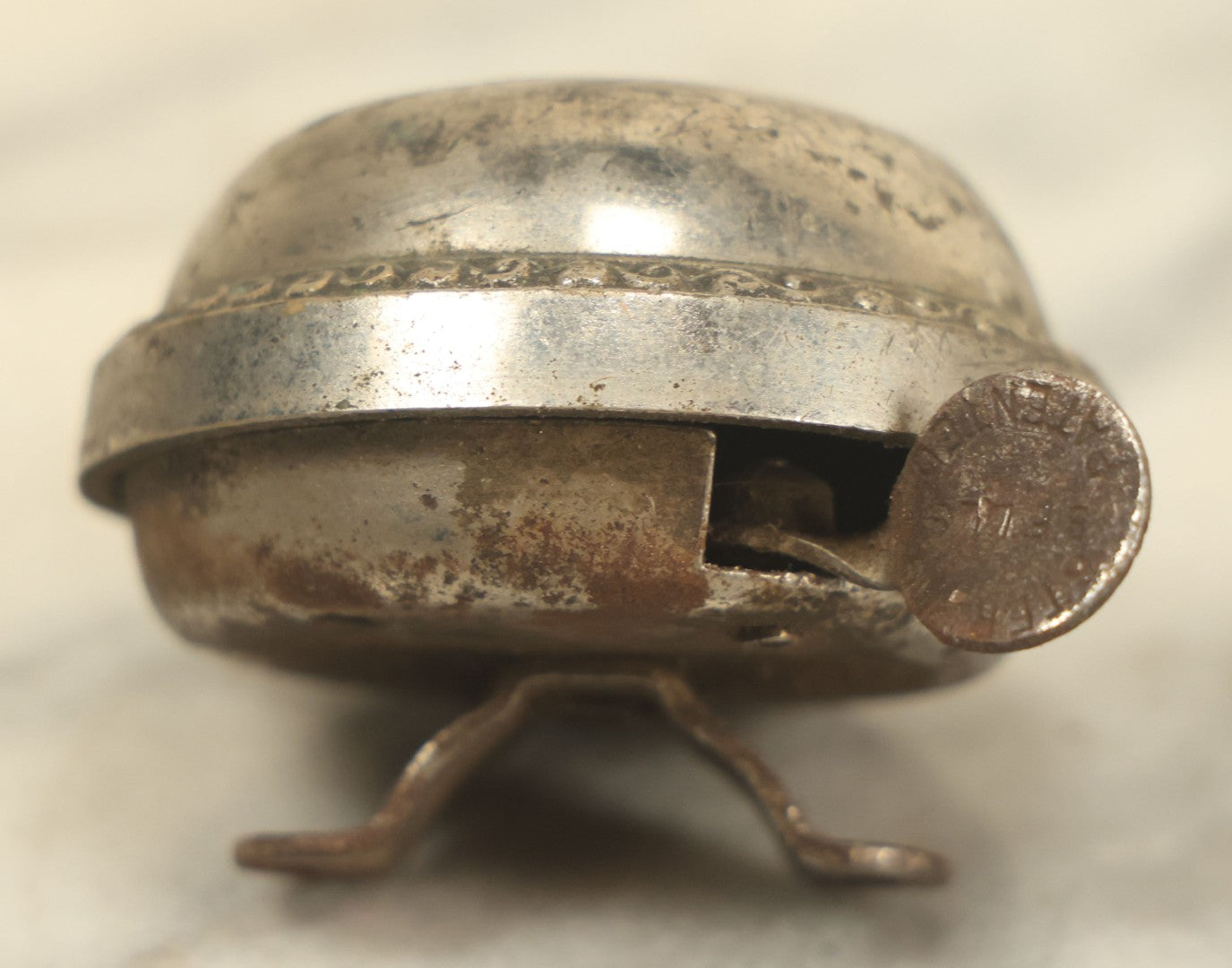 Lot 009 - Antique Patriotic Americana Bicycle Bell With American Flag, Manufactured By N.N. Bill Brass Co., East Hampton, Connecticut, Working Condition