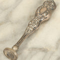 Lot 017 - Antique Sterling Silver Handled Was Seal Stamp With The Letter "G," Marked Sterling