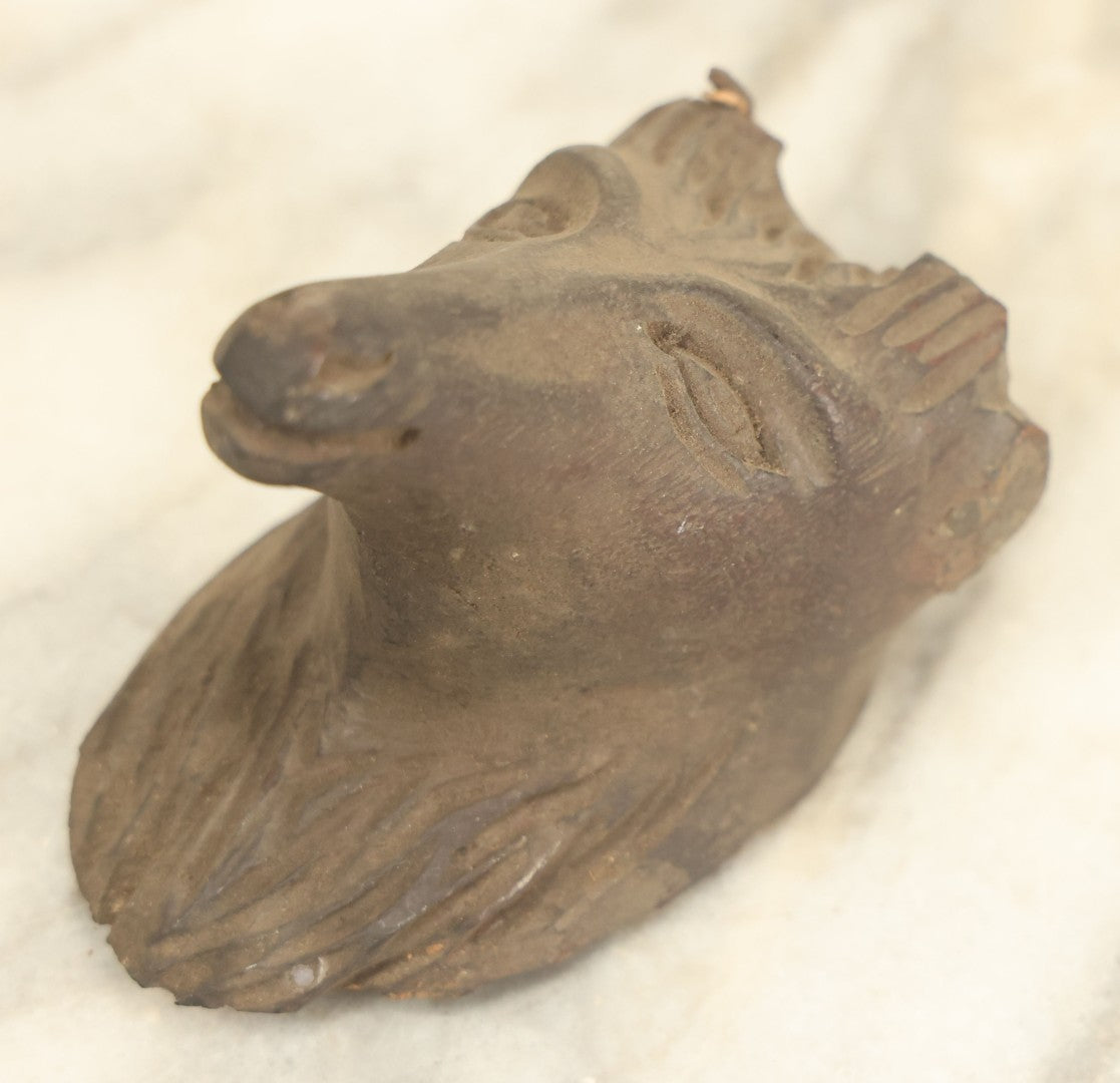 Lot 018 - Antique Black Forest Carved Stag Head Fragment As Found