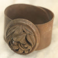 Lot 019 - Antique Vulcanite Art Nouveau Cuff Bracelet With Floral Design